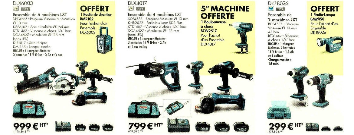 promotion ensemble outils MAKITA